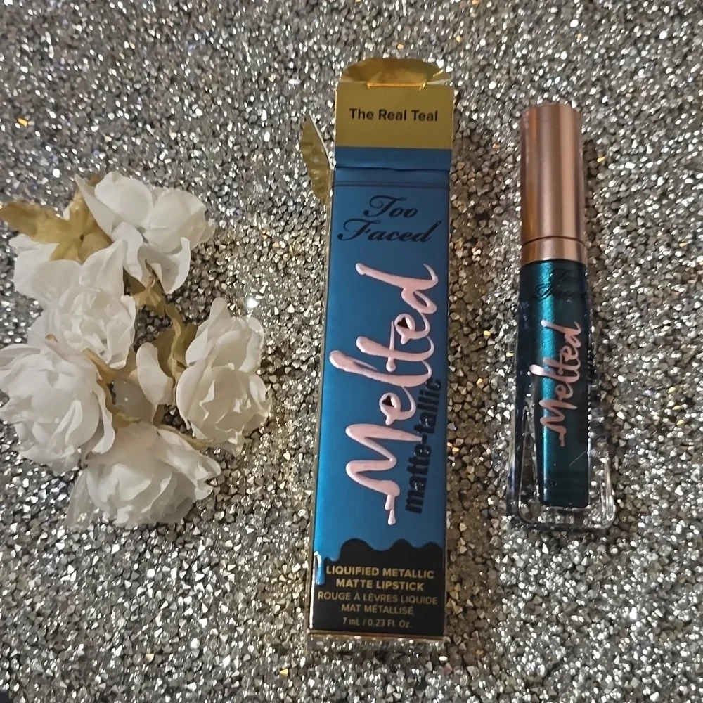 🌟HP🌟🧚‍♀️THE REAL TEAL Too Faced DISCONTINUED Melted Metallic Lip NWT